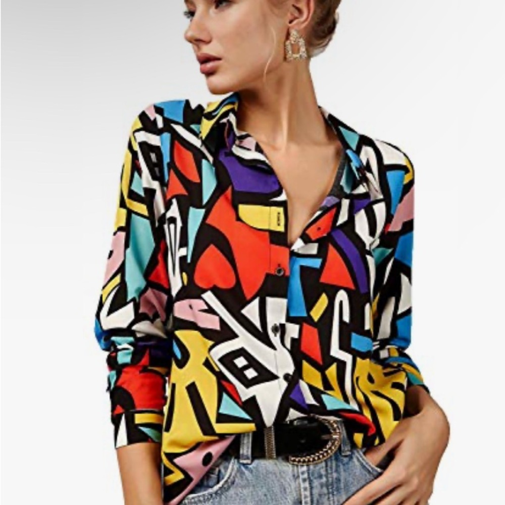 Colorful Abstract Women's Top